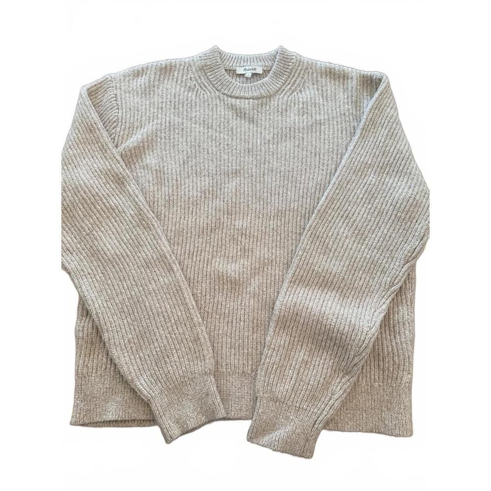 Madewell Beige Ribbed Knit Sweater Medium